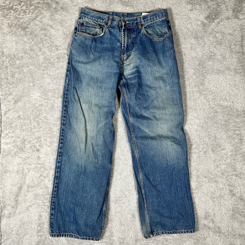 High‎ Sierra Mens Straight Leg Jeans 32x32 Medium Wash Blue Denim 100% Cotton